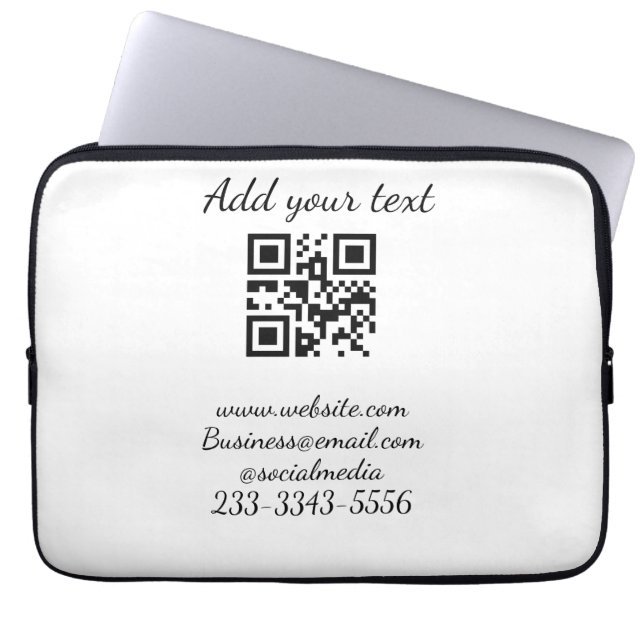 simple custom QR code add your name text  Classic  Laptop Sleeve (Front)