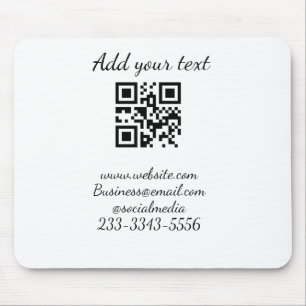 simple custom QR code add your name text  Classic  Mouse Mat