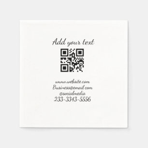 simple custom QR code add your name text  Classic  Napkin