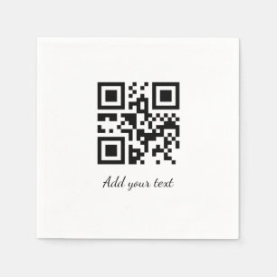 simple custom QR code add your name text  Classic  Napkin