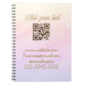 simple custom QR code add your name text Classic Notebook