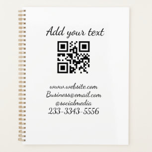 simple custom QR code add your name text  Classic  Planner