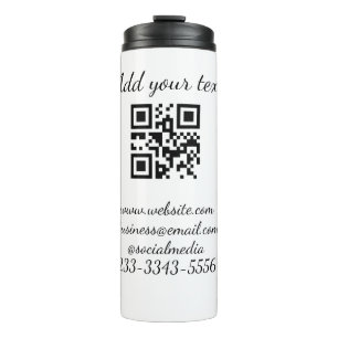 simple custom QR code add your name text  Classic  Thermal Tumbler