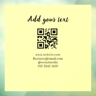 simple custom QR code add your name text Classic Window Cling