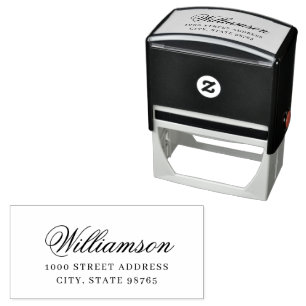 Simple Custom Return Address Formal Last Name Self-inking Stamp