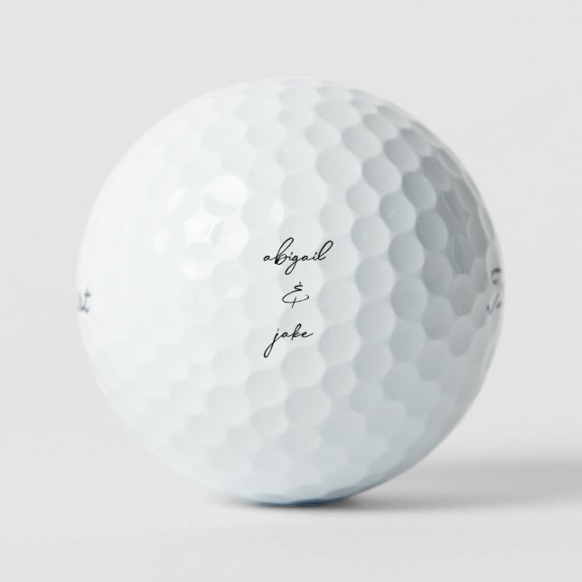 Simple Custom Script Names Wedding Titleist Pro VI Golf Balls (Front)
