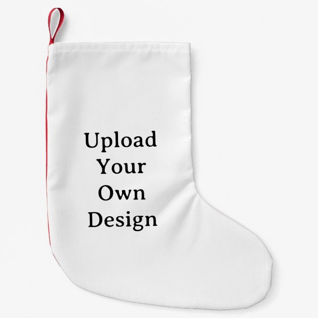 Simple Custom Small Brushed Poly Red Back Panel Christmas Stocking (Front)