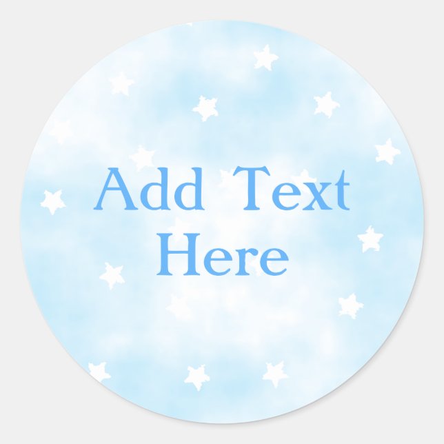 Simple Custom Stars Sky Watercolor Classic Round Sticker (Front)