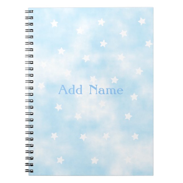 Simple Custom Stars Sky Watercolor Notebook (Front)