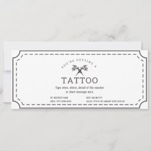 Simple Custom Tattoo Gift Certificate Gift Card