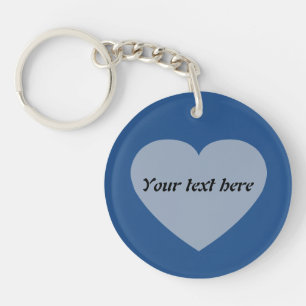 Simple Custom Text Heart Design Key Ring