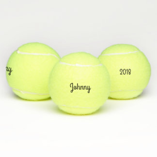 Simple Custom Text Name and Date Tennis Balls