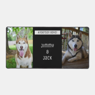 Simple Custom Two Dogs Photo Desk Mat
