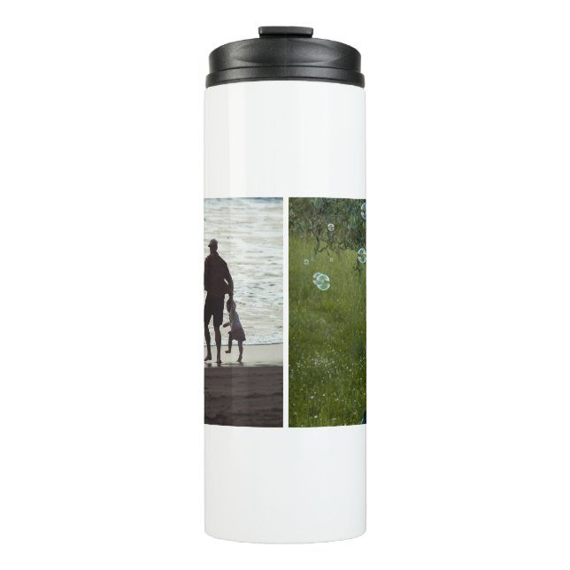 Simple Custom Two Photo Thermal Tumbler (Front)