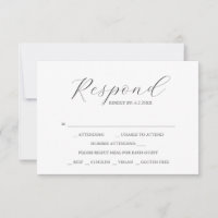Simple Custom Wedding RSVP Cards