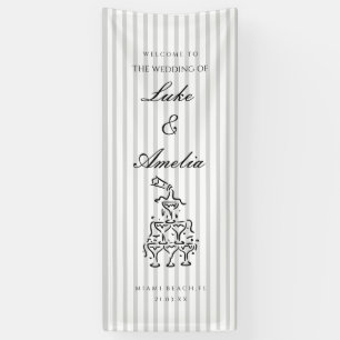 Simple Custom Wedding Welcome Banner, Personalised Banner