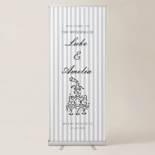 Simple Custom Wedding Welcome Banner, Personalised Retractable Banner