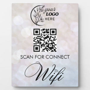 Simple Custom Wifi Network QR code Password Black Plaque