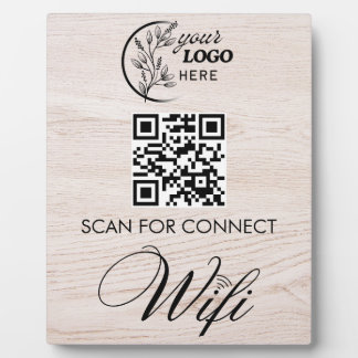Simple Custom Wifi Network QR code Password Black Plaque