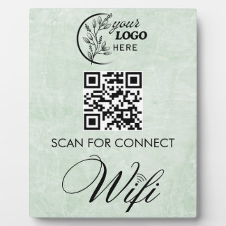 Simple Custom Wifi Network QR code Password Black Plaque