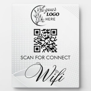 Simple Custom Wifi Network QR code Password Black Plaque