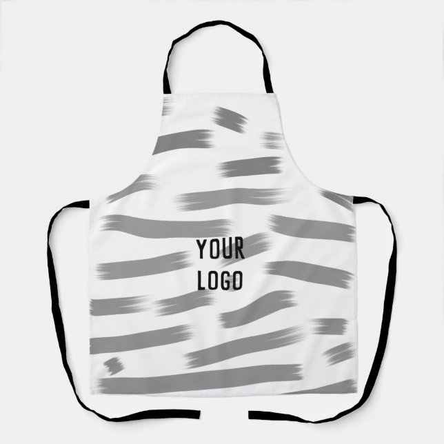 simple custom yellow blue watercolor add logo mini apron (Front)