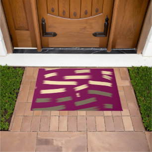 simple custom yellow blue watercolor add logo mini doormat