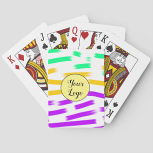 simple custom yellow blue watercolor add logo mini playing cards