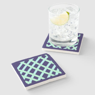simple custom yellow blue watercolor add logo mini stone coaster