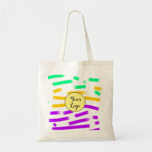 simple custom yellow blue watercolor add logo mini tote bag
