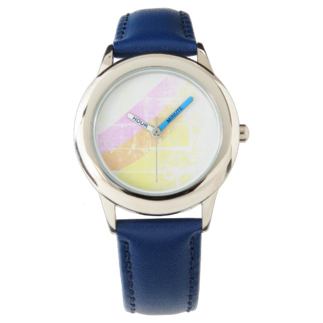 simple custom yellow blue watercolor add logo mini watch (Front)