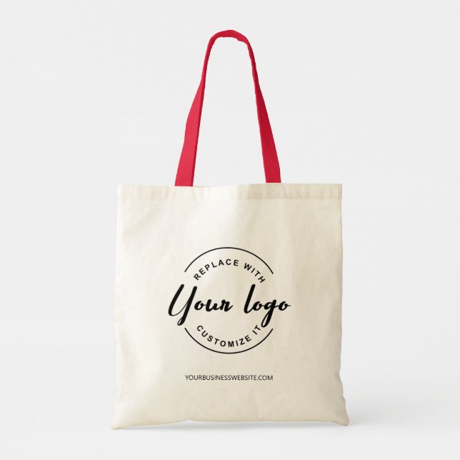 Simple Custom Your Business logo here and website Tote Bag (Back)