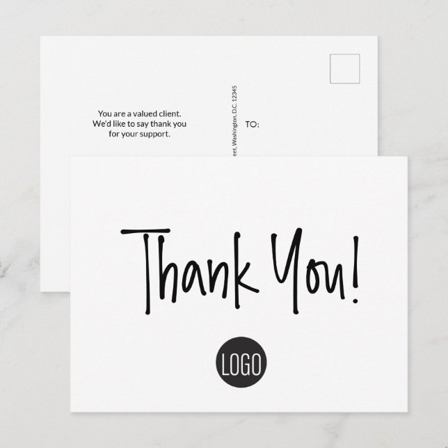 Simple Customer Appreciation Business template Postcard (Front/Back)