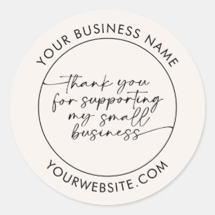 Simple Customer Thank You Handwritten Script Classic Round Sticker