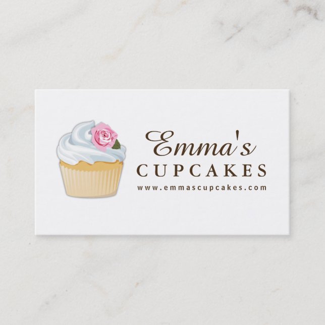 Simple Customisable Cupcake Business Card (Front)