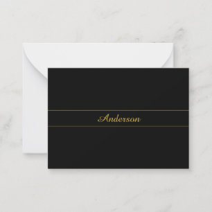 Simple Customisable Gold & Black Text Design  Card