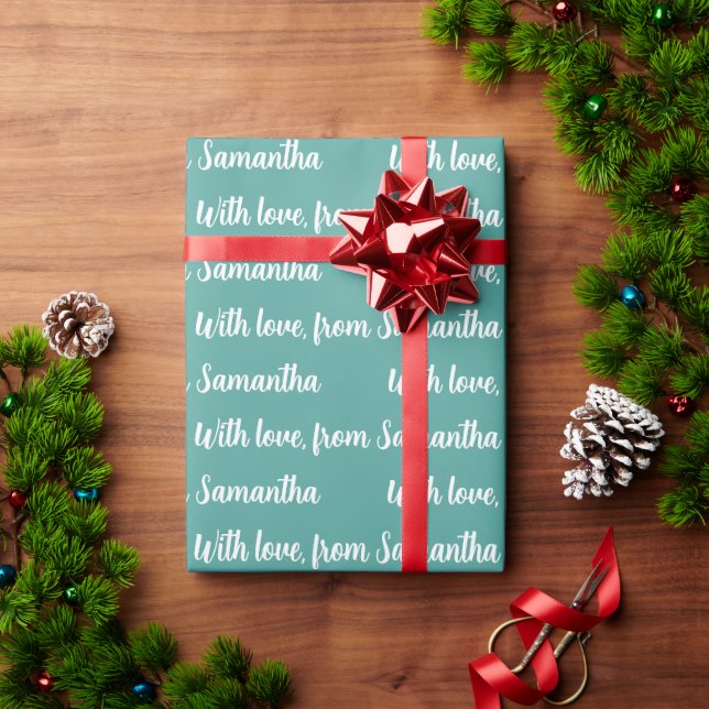 Simple Customisable Message | Name Pattern Gift Wrapping Paper (Holiday Gift)