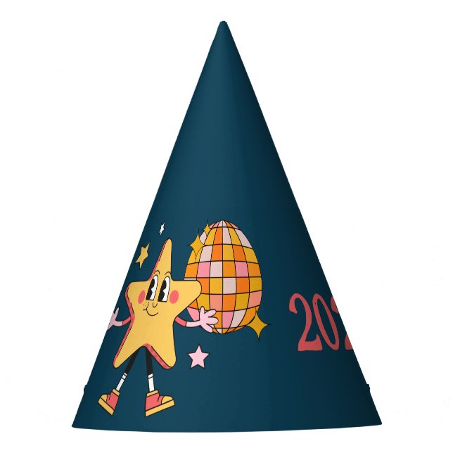 Simple Customisable Retro New Years Eve Party Hat (Front)