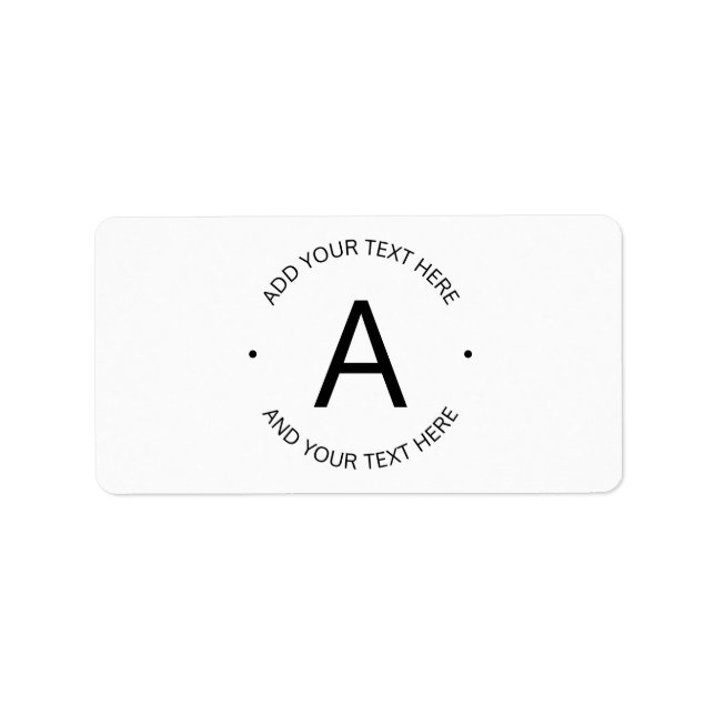 Simple Customisable Text | White & Black Label (Front)