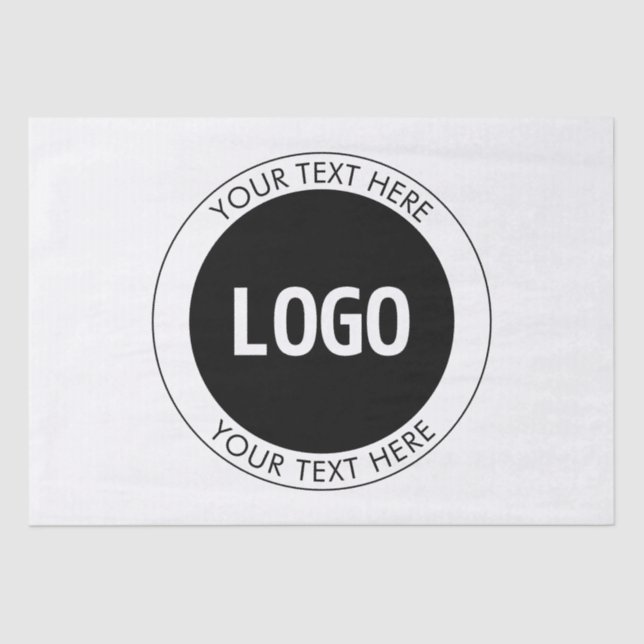 Simple Customisable Text & Your Logo or Image Tissue Paper (Front)