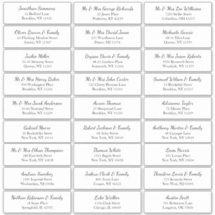 Simple Customisable Wedding Guest Address Label