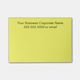 Simple Customised Business Company Name on Yellow Post-it Notes