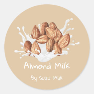 Simple Cute Almond Milk Label