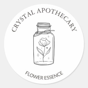 Simple Cute Apothecary Flower Essence Classic Round Sticker