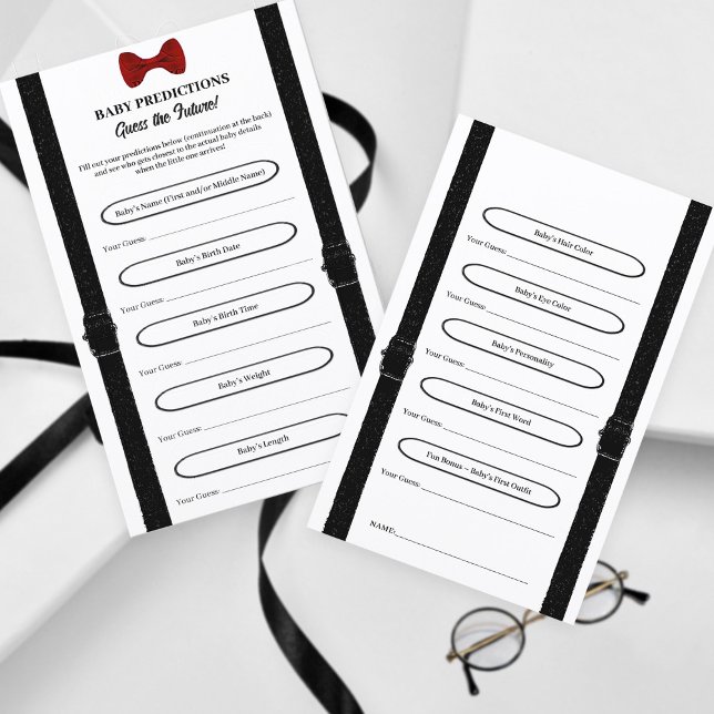 Simple Cute Baby Shower Predictions Card Fun Game (Creator Uploaded)