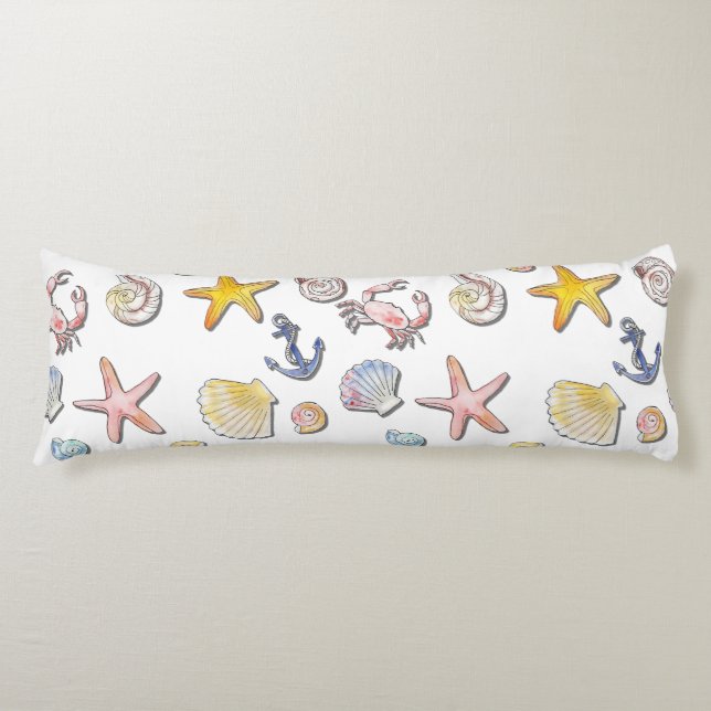 Simple Cute Beach Design  Body Cushion (Front)