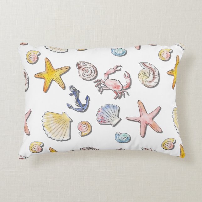 Simple Cute Beach Design  Decorative Cushion (Front)