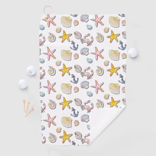 Simple Cute Beach Design  Golf Towel (InSitu)
