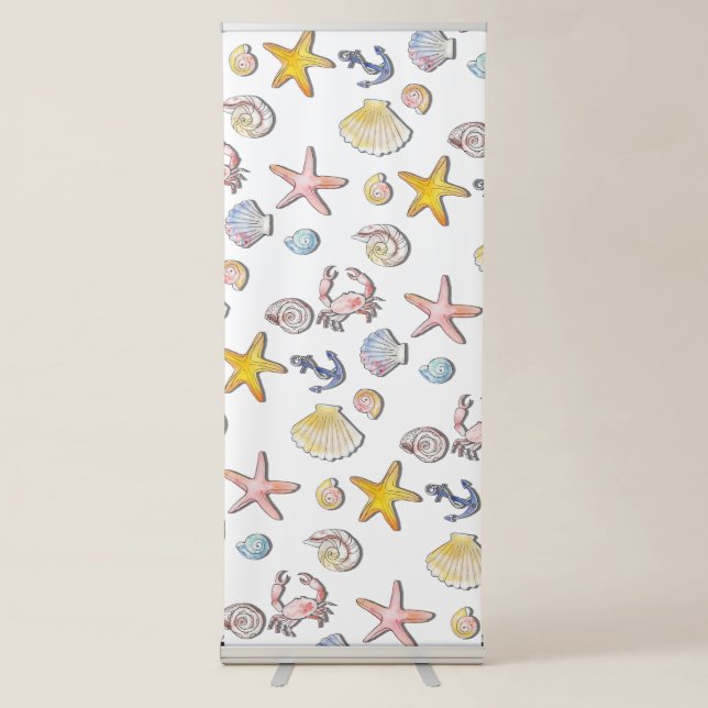 Simple Cute Beach Design  Retractable Banner (Front)