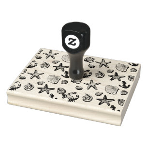 Simple Cute Beach Design  Rubber Stamp